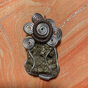 Handmade wire wrapped pyrite